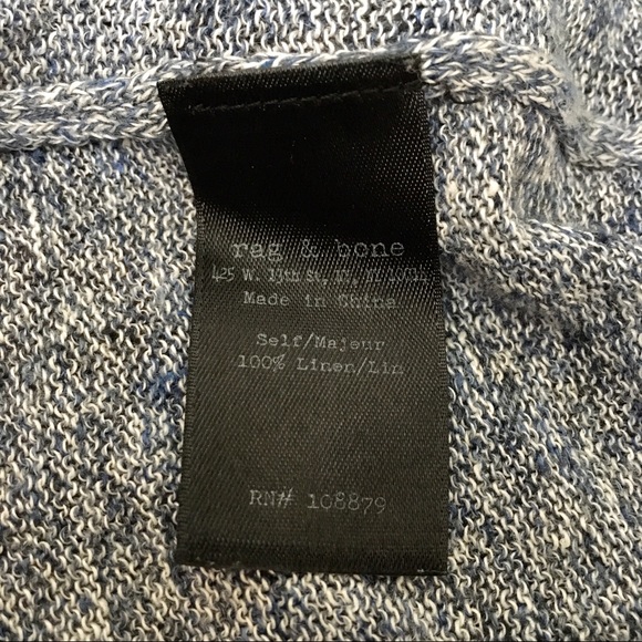 RAG & BONE Linen Blue Marled Knit Long Sleeve Sweater Women’s XS - Picture 9 of 10